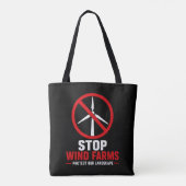 Stoppt Windparks, schützt unsere Landschaft Tasche (Rückseite)