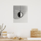 Stoppuhr moderne minimalistische Linienart Poster (Küche)