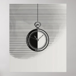 Stoppuhr moderne minimalistische Linienart Poster