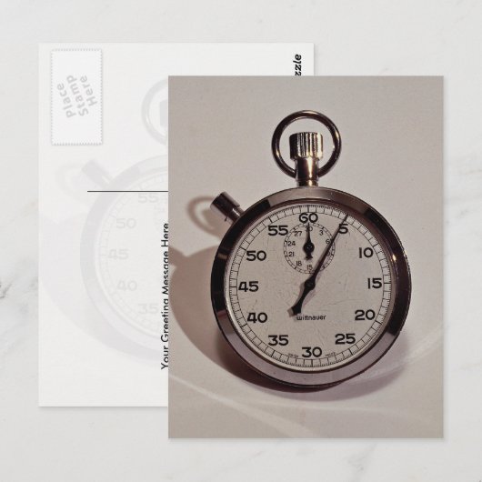 Stoppuhr Postkarte (Vorne/Hinten)