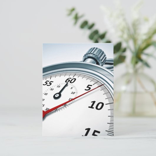 Stoppuhr Postkarte (Stehend Vorderseite)