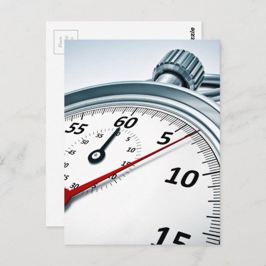 Stoppuhr Postkarte (Vorne/Hinten)