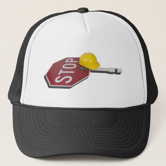 StopSignPoleConstructionHat051913.png Truckerkappe (Vorderseite)