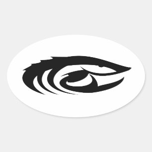 Stör-Fisch-Aufkleber Ovaler Aufkleber