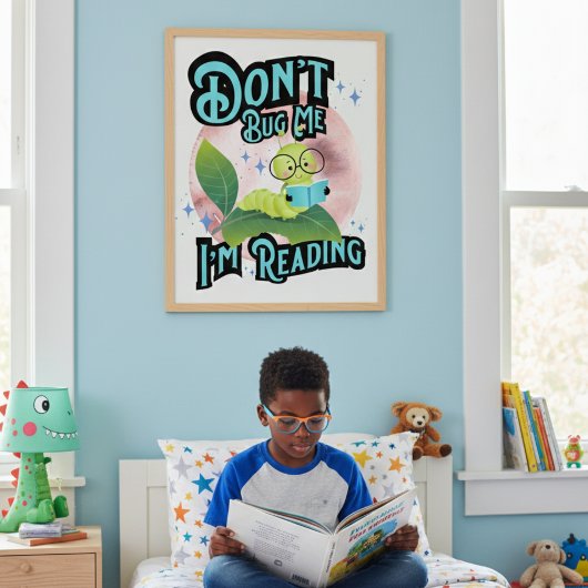 Stör mich nicht, ich lese - Kinder mit Raupe Poster