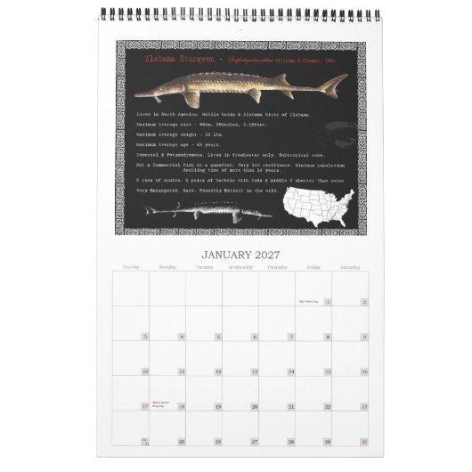 Stör von Kalender Nordamerikas 2010 (Jan 2027)