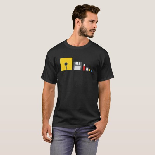 Storage Technology Evolution Funny IT Admin Comput T-Shirt (Vorne ganz)
