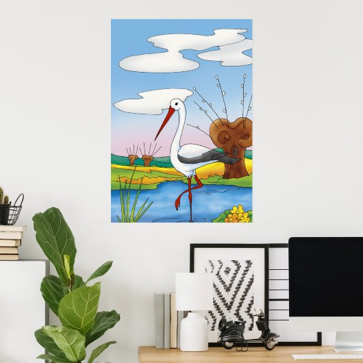 Storch | Adortable Animal Poster (Heimbüro)