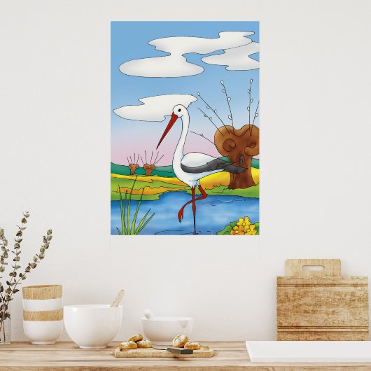 Storch | Adortable Animal Poster (Küche)