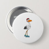 Storch als Inline-Skater mit Roller-Skaten Button (Vorne & Hinten)