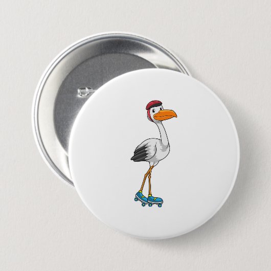 Storch als Inline-Skater mit Roller-Skaten Button (Vorne & Hinten)