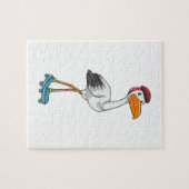 Storch als Inline-Skater mit Roller-Skaten Puzzle (Horizontal)
