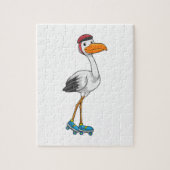 Storch als Inline-Skater mit Roller-Skaten Puzzle (Vertikal)