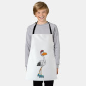 Storch als Inline-Skater mit Roller-Skaten Schürze (Getragen)