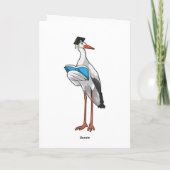 Storch als Lehrer mit Buch Karte (Rückseite)