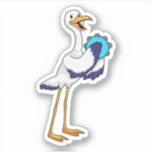 Storch als Musiker mit Tambourine Aufkleber (Vorderseite)