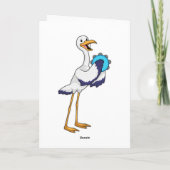 Storch als Musiker mit Tambourine Karte (Rückseite)