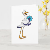 Storch als Musiker mit Tambourine Karte (Gelbe Blume)