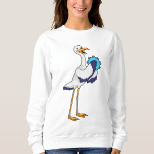 Storch als Musiker mit Tambourine Sweatshirt