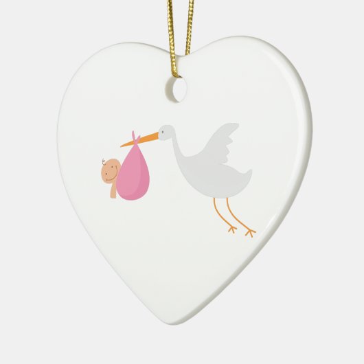 Storch-Ankunft Keramik Ornament (Links)