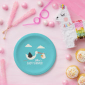 Storch-Ankunft Pappteller (Party)