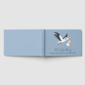 Storch auf Blue Baby Shower Foil Gästebuch (Voll)