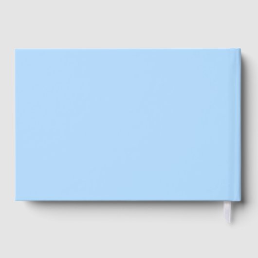 Storch auf Blue Baby Shower Gästebuch (Rückseite)