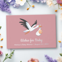 Storch auf Pink Baby Shower Foil