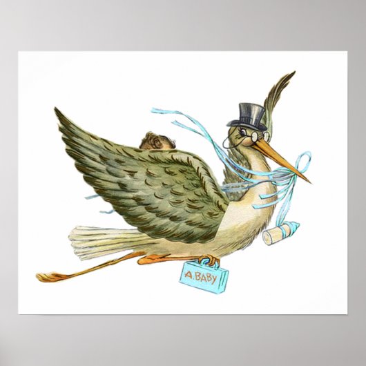 STORCH BABY JUNGE SHOWER POSTER (Vorne)