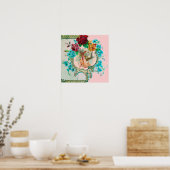 STORCH BABY MÄDCHEN DUSCHE POSTER (Küche)