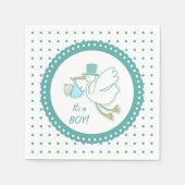 Storch, Baby, Polka-Punkte Party Napkins Serviette (Vorderseite)
