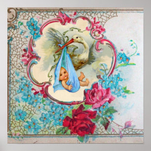 STORCH BABYJUNGE BABYTAUFE POSTER