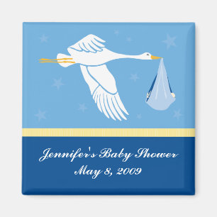 Storch-Babyparty-Magnet - Blau Magnet
