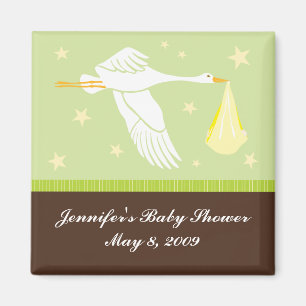Storch-Babyparty-Magnet - Grün/Brown Magnet