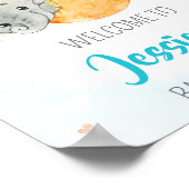 Storch Begrüßungsschild Party Boy Elefanten Party  Poster (Ecke)