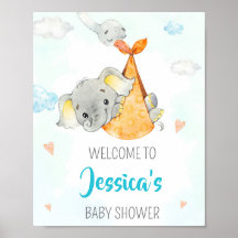 Storch Begrüßungsschild Party Boy Elefanten Party