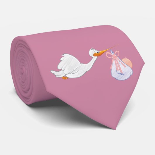 Storch bei der Arbeit Krawatte (Gerollt)