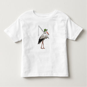 Storch beim Angeln mit Angelrute Kleinkind T-shirt