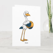 Storch beim Bowling mit Bowlingkugel Karte (Rückseite)