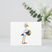 Storch beim Bowling mit Bowlingkugel Postkarte (Stehend Vorderseite)