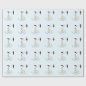 Storch Carry Baby Dusche Funny Wrapping Papier Geschenkpapier (Flach)