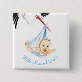 Storch Carry Baby Funny Button (Vorderseite)