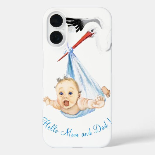 Storch Carry Baby iPhone Case - Benutzerdefinierte (Rückseite)