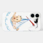 Storch Carry Baby iPhone Case - Benutzerdefinierte (Rückseite (Horizontal))