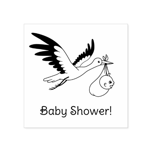 Storch Carry Bundle Baby Dusche Gummistempel (Prägung)