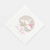 Storch + Clouds Girl Babydusche Napkins Serviette (Ecke)