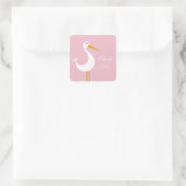 Storch Danke Quadratischer Aufkleber (Tasche)