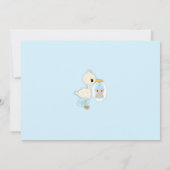 Storch Delivery Baby Dusche Einladung BOY BLUE 2A (Rückseite)
