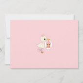 Storch Delivery Baby Dusche Einladung GIRL PINK 1B (Rückseite)