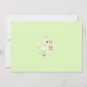 Storch Delivery Baby Dusche Einladung GREEN 3B (Rückseite)
